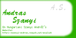 andras szanyi business card